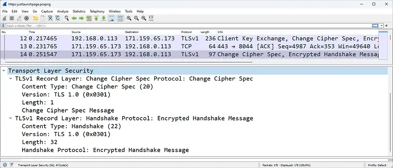 İstemcinin Key Exchange Paketi