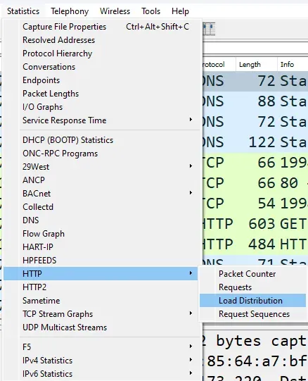 İstatistik Pencerelerine Display Filter Uygulama