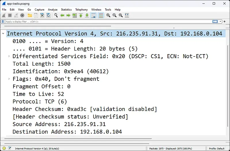 Wireshark Üzerinde IPv4 Başlık Alanlarının Ayrıntılı İncelenmesi