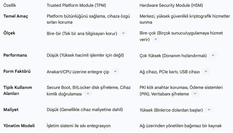 IDS ve IPS Karşılaştırma Matrisi